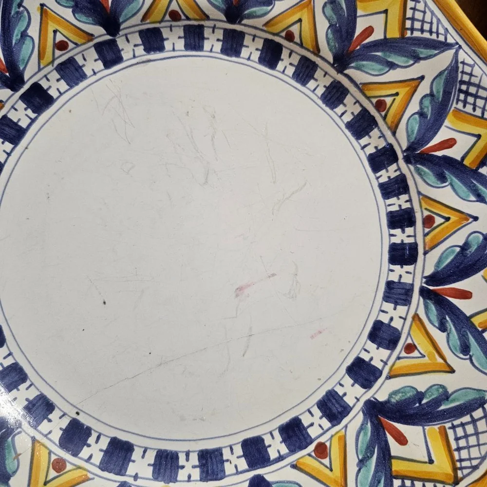Ceramiche Casola Dinnerware Set of 7 White Yellow Blue